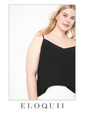 Eloquii Black Sheer Overlay Camisole